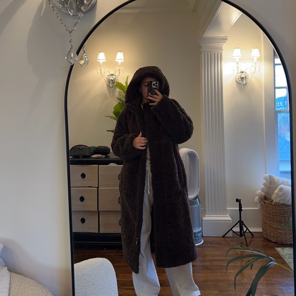 Jackets & Blazers - Long brown teddy jacket